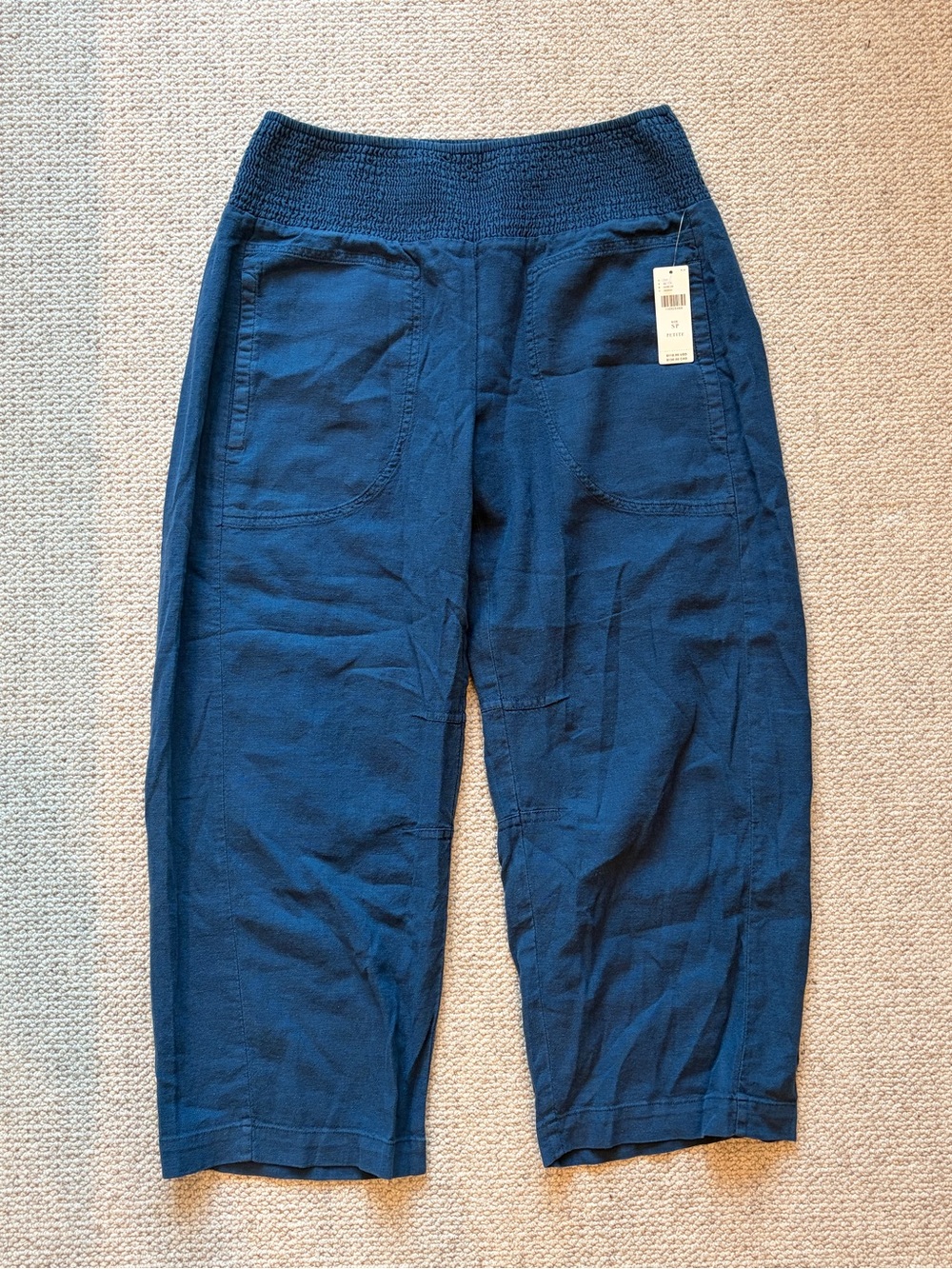 NWT Pilcro Anthropologie Indigo Pull-On Wide Leg Pants SP Petite